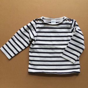 H&M 4-6m Organic Cotton Nautical Stripe Shirt